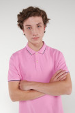 Camisa Polo unicolor con puños y cuello tejidos