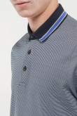 Camiseta Polo estampada, puños y cuello tejidos.