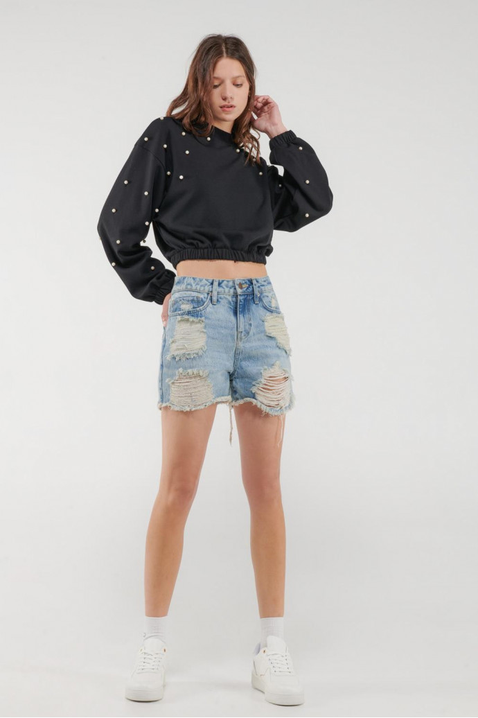 Short jean con rotos
