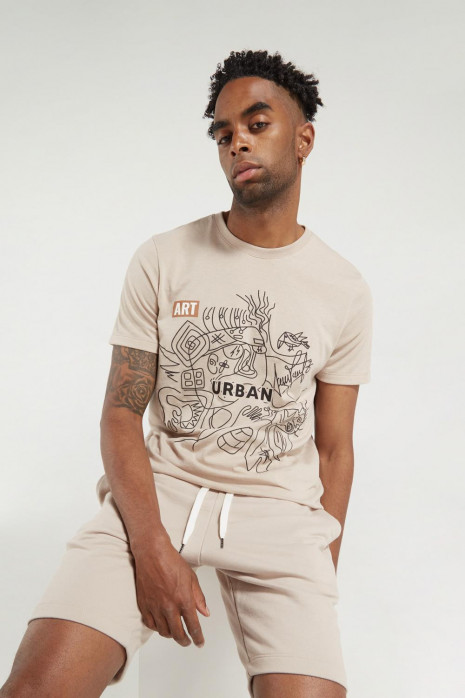 Camiseta básica manga corta con estampado