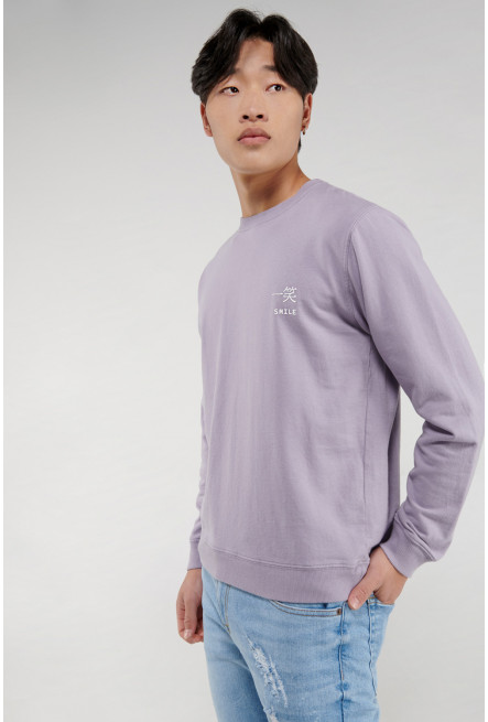 Buzo cuello redondo estampado frente