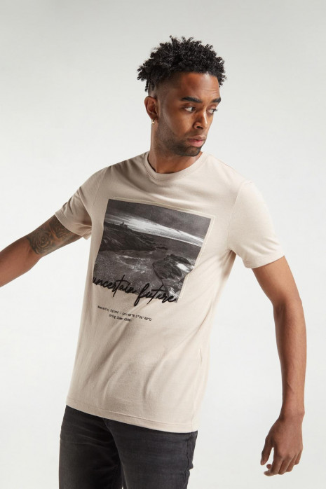 Camiseta básica manga corta con estampado