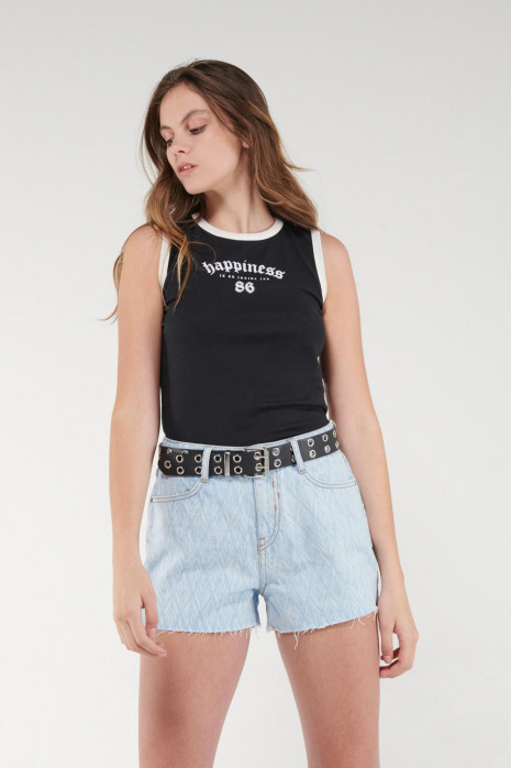 Short jean con laser