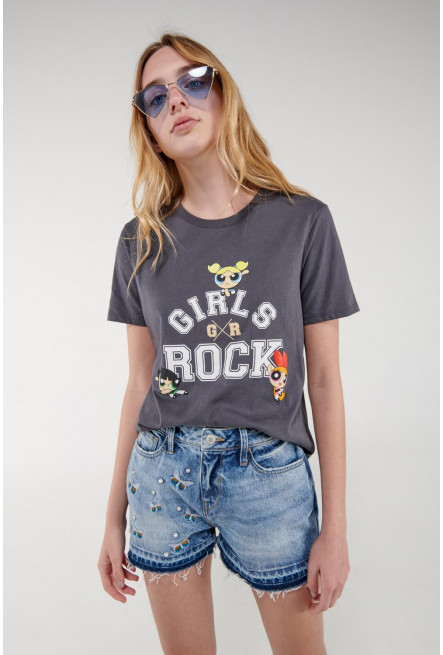 Short jean con laser