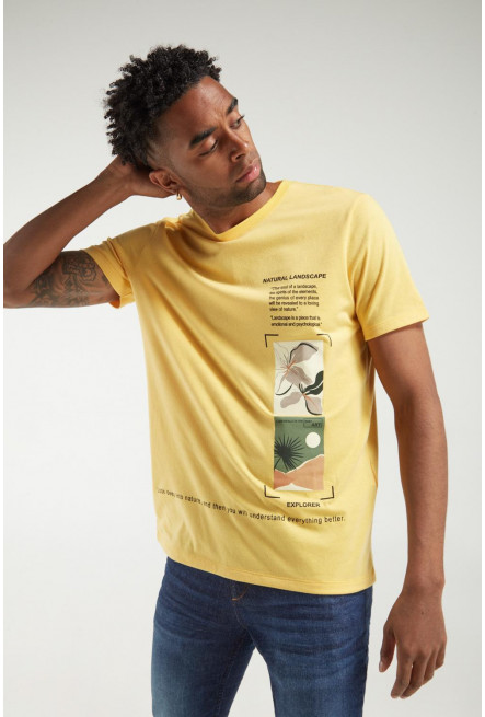 Camiseta básica manga corta con estampado