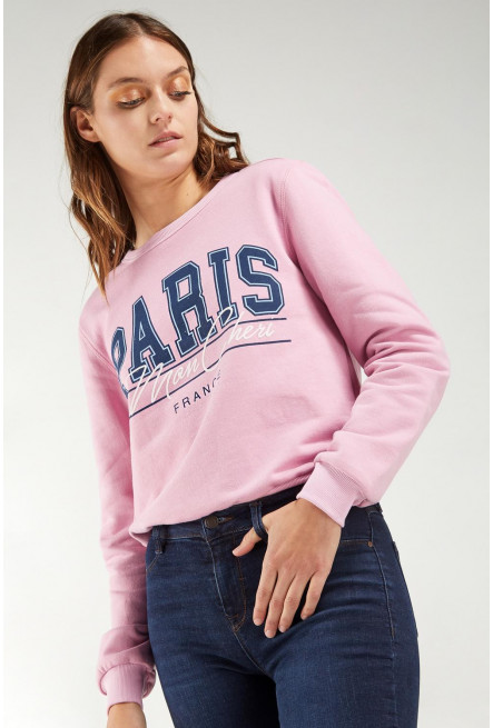 Buzo cuello redondo, con estampado