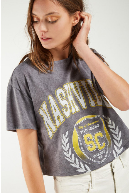 Camiseta, manga corta, con estampado.