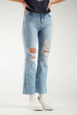 Jean cropped con rotos