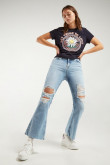 Jean cropped con rotos
