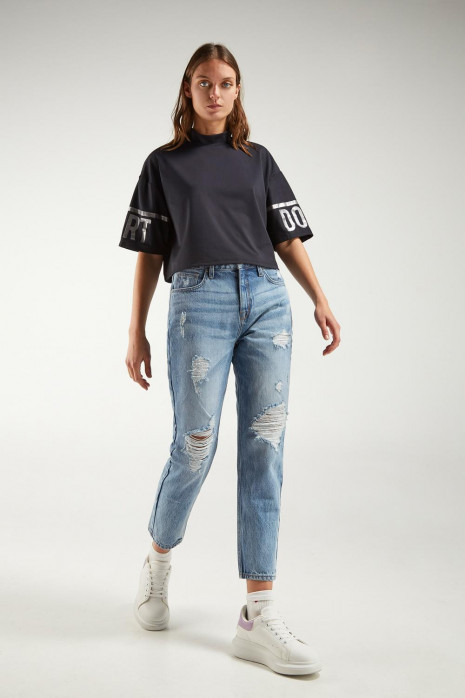 Camiseta, manga corta, con estampado.