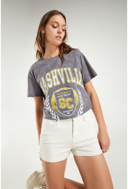 Short unicolor tiro alto