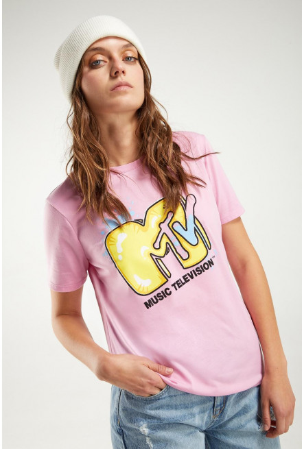Camiseta manga corta estampada de MTV.