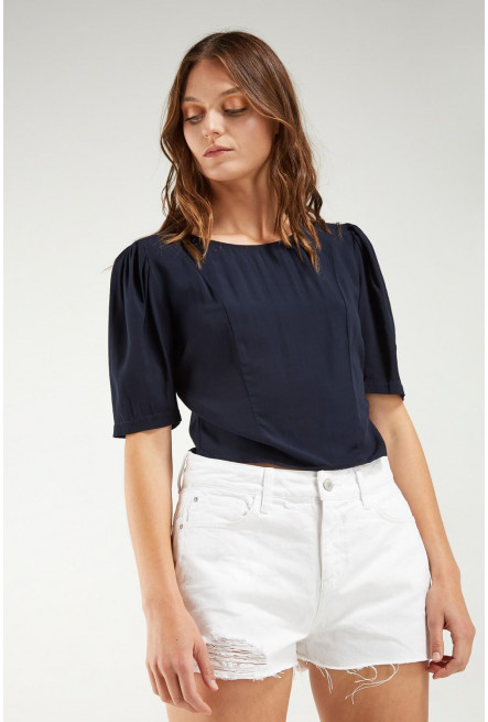 Short denim tiro alto