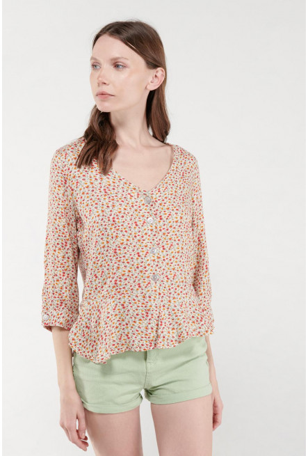 Blusa en tela fluida con bolero