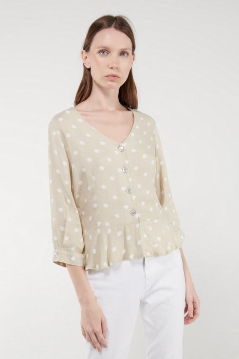 Blusa en tela fluida con bolero