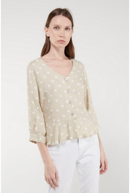Blusa en tela fluida con bolero