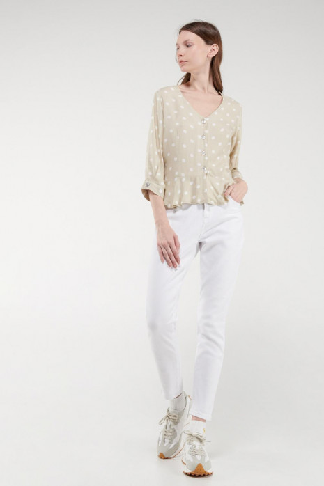 Blusa en tela fluida con bolero