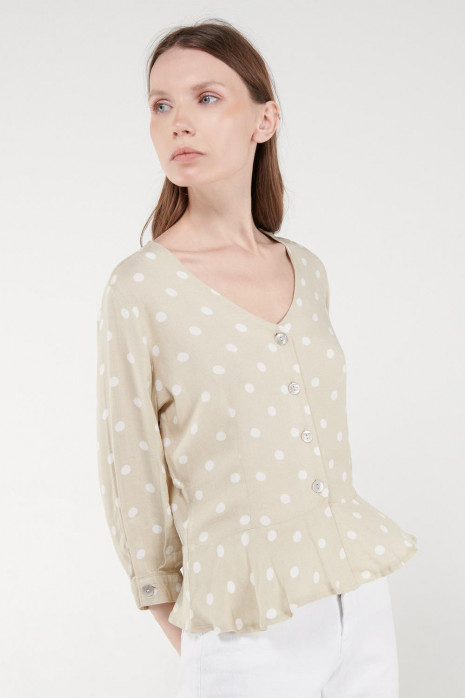 Blusa en tela fluida con bolero