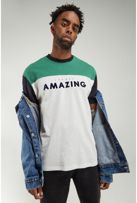 Camiseta manga corta con estampado.