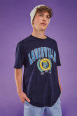 Camiseta estampada, cuello redondo, manga corta.