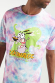 Camiseta tie dye manga corta estampado de Coraje, el Perro Cobarde.