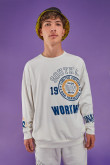 Buzo para hombre, estampado en frente y mangas.