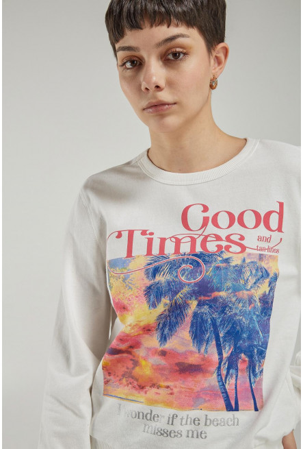 Buzo cuello redondo, con estampado