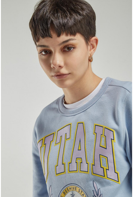 Buzo cuello redondo, con estampado.