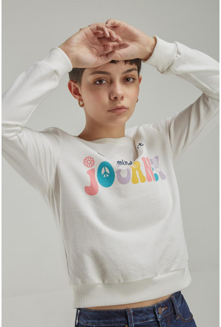 Buzo cuello redondo, con estampado.