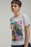 Camiseta básica manga corta estampada.