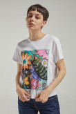 Camiseta básica manga corta estampada.
