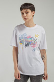 Camiseta, manga corta, con estampado en frente.