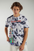Camiseta tie dye manga corta estampado de  Ed, Edd y Eddy.