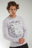 Buzo cuello redondo estampado.