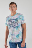 Camiseta estampada, cuello redondo, manga corta