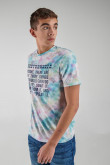Camiseta estampada, cuello redondo, manga corta