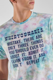 Camiseta estampada, cuello redondo, manga corta