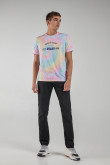 Camiseta estampada, cuello redondo, manga corta