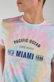 Camiseta estampada, cuello redondo, manga corta