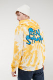 Buzo tie dye con capota, estampado de Ren & Stimpy