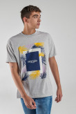Camiseta estampada, cuello redondo, manga corta