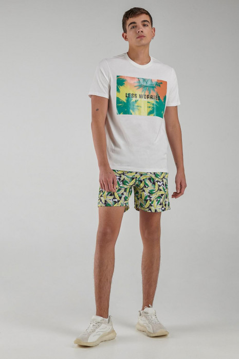 Camiseta básica manga corta estampada.