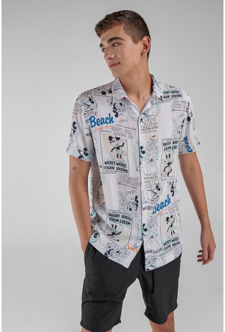 Camisa con estampación Mickey