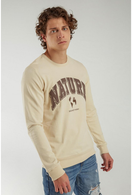 Buzo cuello redondo estampado.