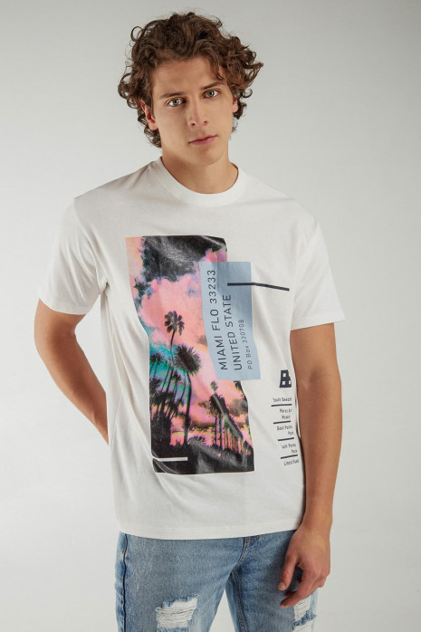 Camiseta manga corta con estampado.