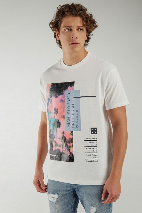 Camiseta manga corta con estampado.