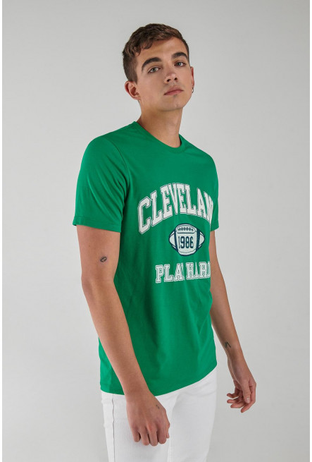 Camiseta básica manga corta con estampado