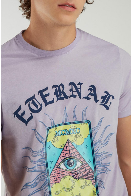 Camiseta básica manga corta estampada.