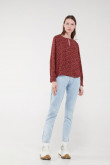 Blusa estampada manga larga