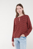 Blusa estampada manga larga